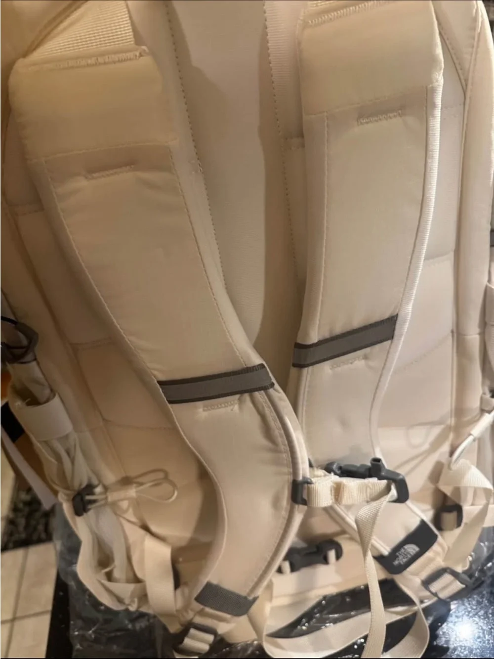 The North Face Womens Cream Backpack with Front Bungee NEW